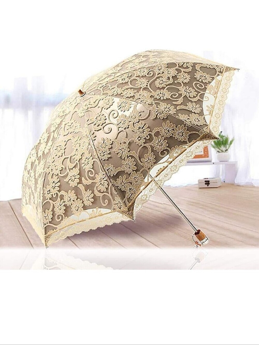Lace Sun Parasol - Elegant Cream Women's Accessory